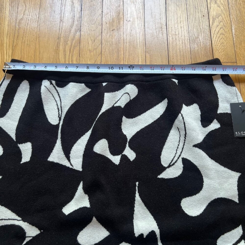 Eloquii Size 22/24 NEW Abstract Black & Gray Knit Intarsia Column Sweater Skirt - Picture 15 of 16
